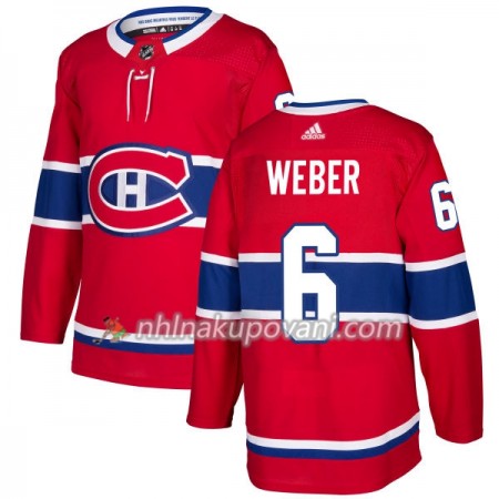 Montreal Canadiens Dresy Shea Weber 6 Červená 2017-2018 Adidas Authentic - Pánské
